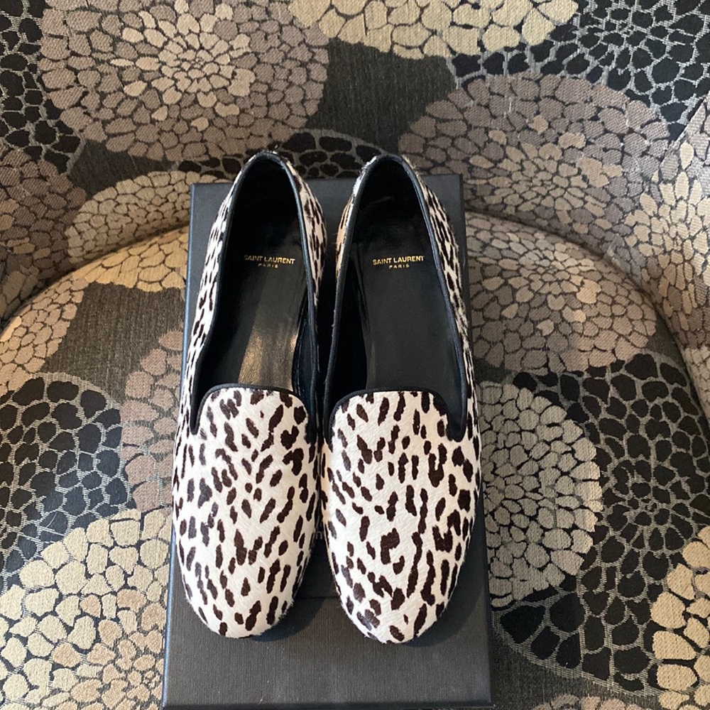 Saint Laurent animal print flats